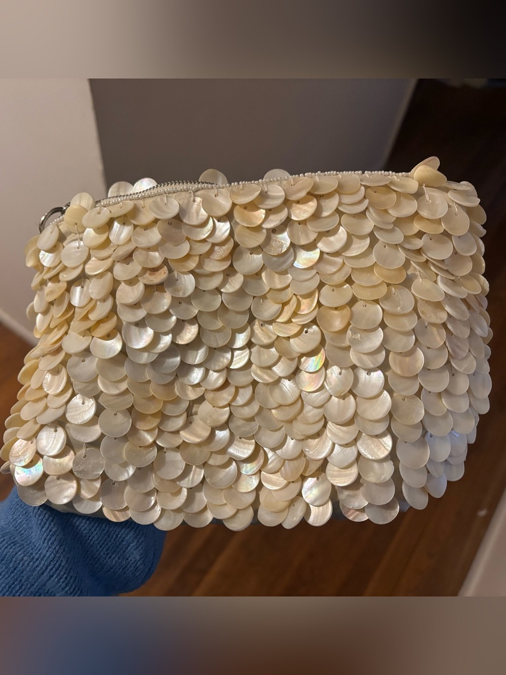 Zara Cream Shell Clutch